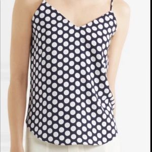 JCrew navy white polka dot spaghetti tank Size 00